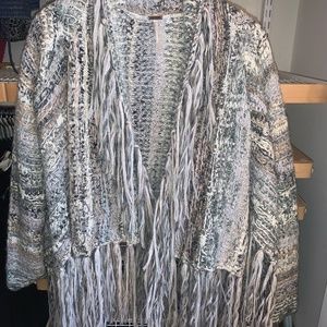 Free People Knit Cardigan with Fringe
